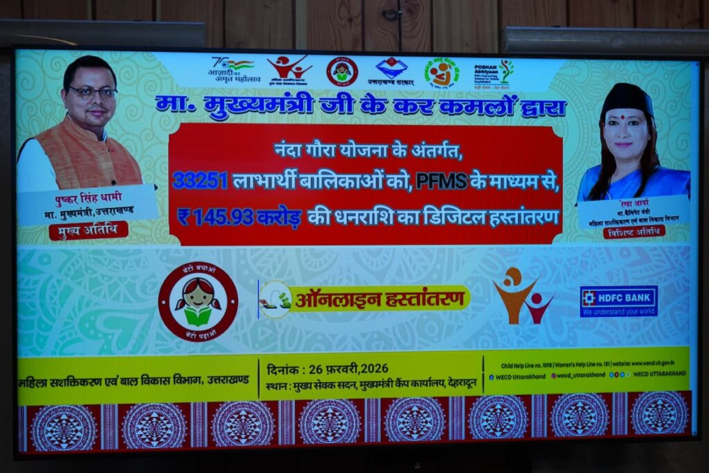 नंदा गौरा योजना डीबीटी राशि कार्यक्रम में मुख्यमंत्री