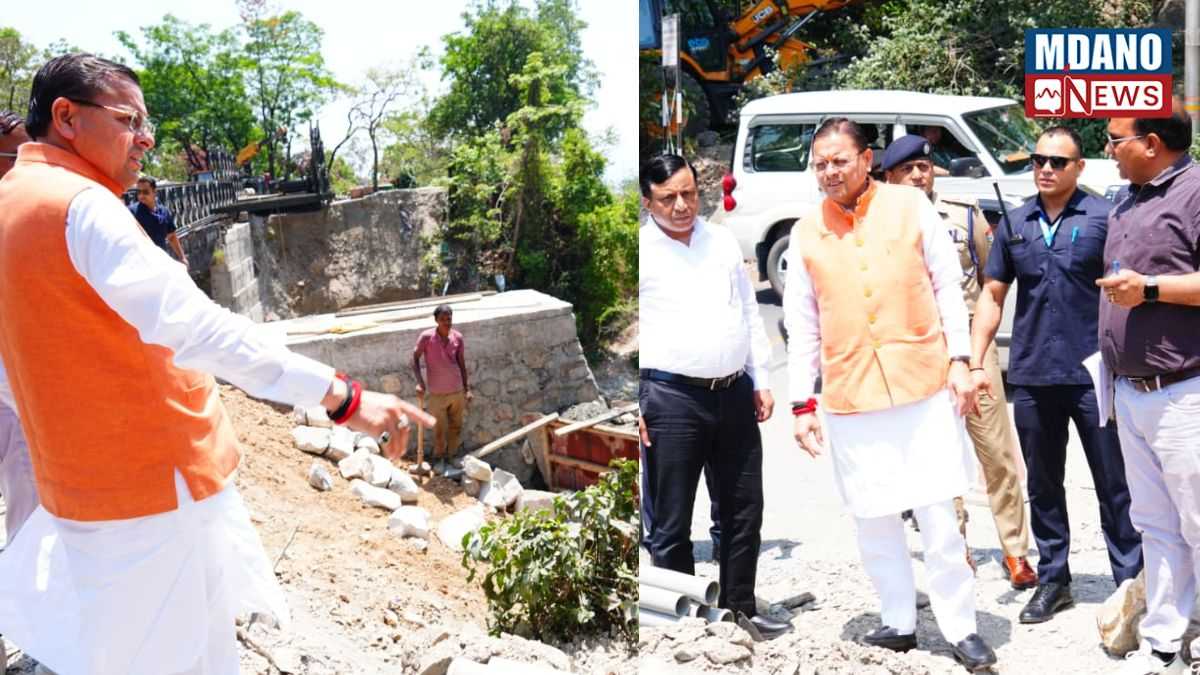 Dehradun News In Hindi: मुख्यमंत्री धामी का कड़ा रुख, मसूरी रोड स्थित शिव मंदिर पुल का निरीक्षण, 3 माह में स्थायी पुल पूरा करने का लक्ष्य